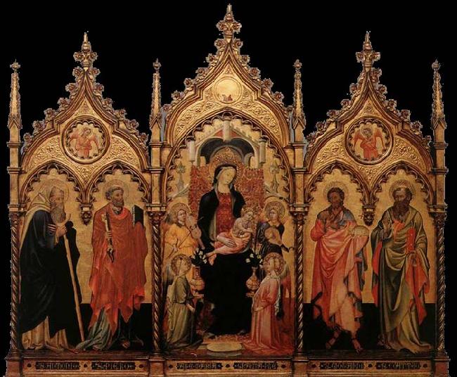 unknow artist Madonna and Child Enthroned with Saints Sweden oil painting art
